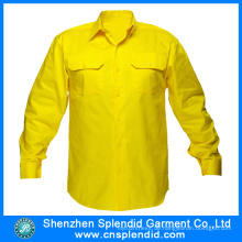 Solid Color High Visbility Fluo Gelb OEM Shirt für Männer